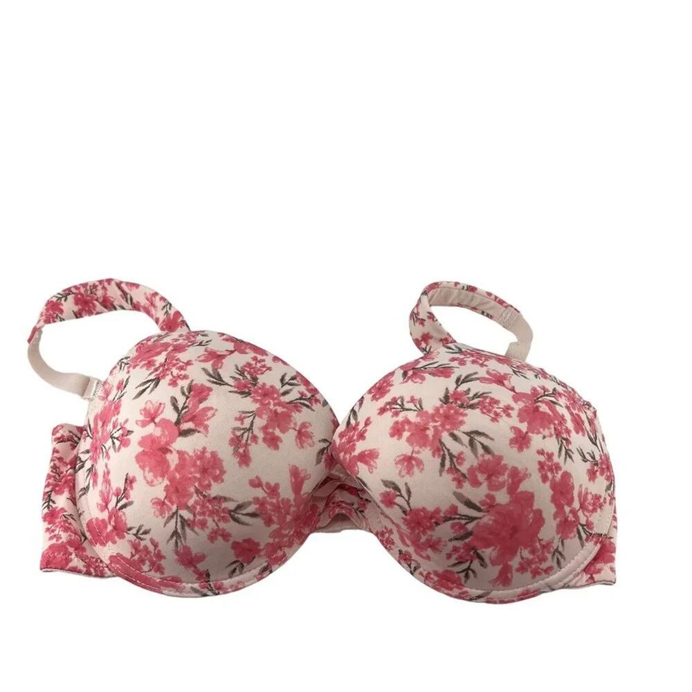Delta Burke Size 38DD Smooth Molded Cup Bra Style 8411-16 Pink Floral